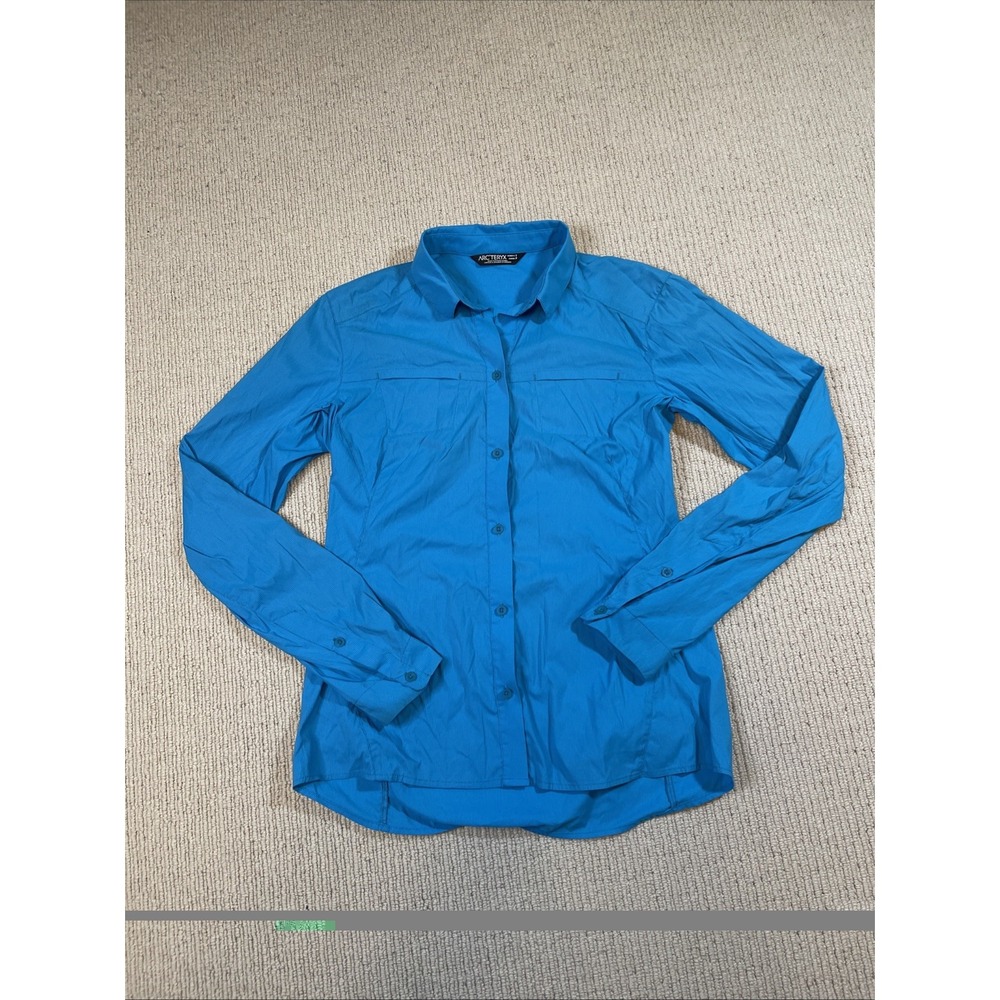 Arc'teryx Women's Small Fernie Button Down Long Sleeve Shirt Blue Teal